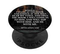 Revelation 3:20 I Stand at the Door and Knock - Jesus Quote PopSockets Adhesive PopGrip