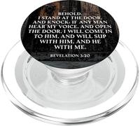 Revelation 3:20 I Stand at the Door and Knock - Jesus Quote PopSockets PopGrip for MagSafe