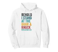 Revelation 3:20 I Stand at the Door and Knock - Jesus Quote Pullover Hoodie