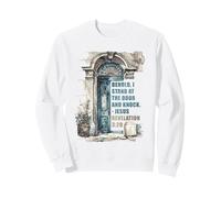 Revelation 3:20 I Stand at the Door and Knock - Jesus Quote Sweatshirt