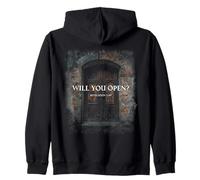 Revelation 3:20 I Stand at the Door and Knock, Will You Open Zip Hoodie