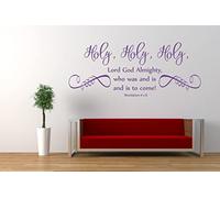 Revelation 4 v 8 - Christian Bible Verse Quote, Vinyl Wall Art Sticker Decal Mural. Home, Church, School, Wall (100cm Wide x 40.9cm high, Red)