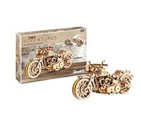 Revell 00614 - Tiny Adventures - Cruiser V-Twin Motorbike - 1:13 Scale Wooden Model Kit - with Pull Back & Go Engine - Length 18cm