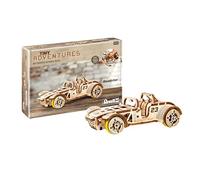Revell 00615 - Tiny Adventures - Roadster - 1:32 Scale Wooden Model Kit - with Pull Back & Go Engine - Length 16.6cm