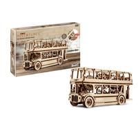 Revell 00618 - Tiny Adventures - London Bus - 1:40 Scale Wooden Model Kit - with Pull Back & Go Engine & Starting Key - Length 23.2cm