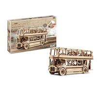 Revell 00618 - Tiny Adventures - London Bus - 1:40 Scale Wooden Model Kit - with Pull Back & Go Engine & Starting Key - Length 23.2cm