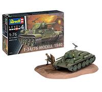 Revell Plastic Model Kit T-34/76 Model 1940, 1:76 Scale, Unbuilt Unpainted, Green