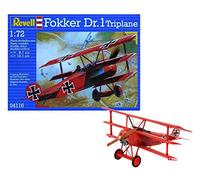 Revell 04116 Fokker DR. 1 Triplane 1:72 Scale Unbuilt/Unpainted Plastic Model Kit, Red