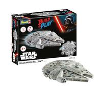 Revell 06566 Build & Play: Star Wars Millennium Falcon - With Authentic Lights & Sounds - 1:164 Scale Unbuilt Pre-coloured Click-Together Toy - 18 Parts - From 6 Years+