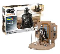 Revell 06784 Star Wars: The Mandalorian Din Djarin™ - The Bounty Hunter 1:9 Scale Unbuilt/Unpainted Plastic Model Kit with Diorama Base