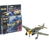 Revell Model Set 63898 Focke Wulf Fw190 F-8 1:72 Scale Unbuilt/Unpainted Plastic Model Kit with Contacta Professional Glue, Paintbrush & Selected Aqua Color Paints