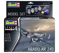 Revell 1/72 Model Aircraft Kit Arado AR 240 Set 63798 Paint Glue Brush