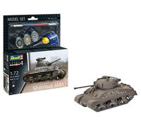 Revell Model Set 63290 Sherman Tank M4A1 1:72 Scale Unbuilt/Unpainted Plastic Model Kit With Accessories