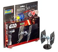 Revell Model Set 63605 Star Wars TIE Fighter 1:110 Scale Unbuilt/Unpainted Plastic Model Kit with Contacta Professional Glue, Paintbrush & Selected Aqua Color Paints