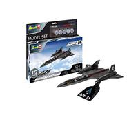 Revell Easy-Click Model Set 63652 Lockheed SR-71 Blackbird 1:110 Scale Unbuilt/Unpainted/Click-Together (Non-Glue) Plastic Model Kit with Paintbrush & Selected Aqua Color Paints