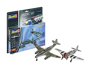 Revell 63711 Model Set Combat Set Me262 & P-51B Mustang 1:72 Scale Unbuilt/Unpainted Plastic Model Kit with Accessories
