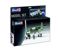 Revell Model Set 63795 Do335 Pfeil 1:76 Scale Unbuilt, Unpainted Plastic Model Kit with Contacta Professional Glue Paintbrush & Selected Aqua Color Paints