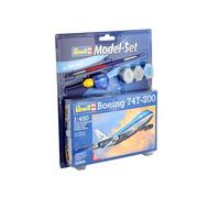 Revell 63999 Model Set Boeing 747-200 "KLM 1:450 Scale Unbuilt/Unpainted Plastic Model Kit with Accessories
