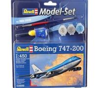 REVELL 63999 MODEL SET BOEING 747-200 MODEL SET WITH BASIC ACCESSORIES 1/450