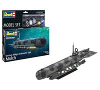 Revell 65187 Model Set German Midget Submarine Type Molch 1:72 Scale Unbuilt/Unpainted Plastic Model Kit with Accessories