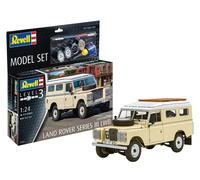 Revell 67056 Model Set Land Rover Series III LWB (commercial) 1:24 Scale Unbuilt/Unpainted Plastic Model Kit with Contacta Professional Glue, Paintbrush & Selected Aqua Color Paints