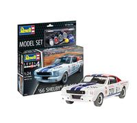 Revell 67716 Model Set 1965 Shelby GT 350 R 1:24 Scale Unbuilt/Unpainted Plastic Model Kit with Contacta Professional Glue, Paintbrush & Selected Aqua Color Paints