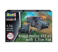 Revell 73344 Starter Kit Krupp Protze Kfz 69 & Pak 1:76 Scale Unbuilt Plastic Model Kit with Accessories