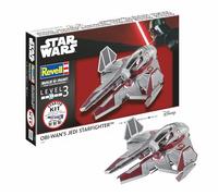 Revell 73607 Starter Kit OBI-Wan's Starfighter 1:58 Scale, Plastic Model Kit with Basic Paint Colours, Model Glue, and Paintbrush