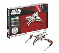 Revell 73608 Starter Kit ARC-170 Fighter 1:83 Scale, Plastic Model Kit with Basic Paint Colours, Model Glue, and Paintbrush