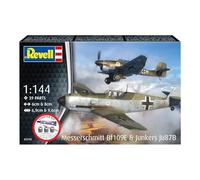 Revell 73770 Starter Kit Messerschmitt Bf109E & Ju87B Stuka 1:144 Scale Unbuilt Plastic Model Kit with Accessories