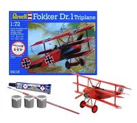 Revell 74116 Starter Kit Fokker DR.1 Triplane 1:72 Scale Unbuilt Plastic Model Kit with Accessories