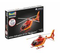 Revell 74986 Starter Kit Airbus Helicopters EC135 Air-Glaciers 1:72 Scale, Plastic Model Kit with Basic Paint Colours, Model Glue, and Paintbrush