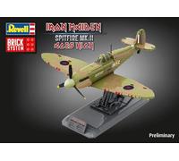 Revell Brick System 00962 Iron Maiden Spitfire MK.II Aces High - Brick Model Kit - 1:18 Scale Unbuilt, 52.5cm in length, over 2,500 Pieces, Includes Eddie Figure, Display Stand and Stickers