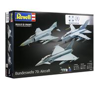 Revell Gift Set 05627 70 Years Bundeswehr: Aircraft 1:72 Scale Unbuilt Plastic Model Kit with Accessories