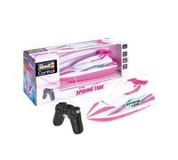 Revell Control 24142 Remote Control Boat Spring Tide "Pink" With MHz Control, 2 Powerful Electric Motors, Propellers Start Only In Water, 2 Channel, 23.5cm in length