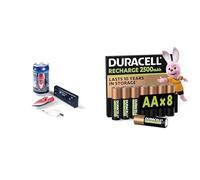 Revell Control Mini RC Boat, 2.4GHz/battery, 8+ years, & Duracell AA Rechargeable 8 pack, 2500mAh