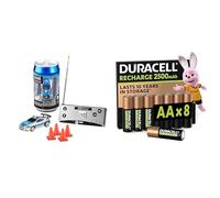 Revell Control Mini RC Police Car, 1:43, & Duracell AA Rechargeable 8 pack, 2500mAh