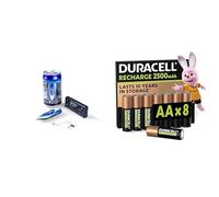 Revell Control Mini RC Speedboat Blue, 2.4GHz, 7.5cm, & Duracell AA Rechargeable 8 pack, 2500mAh