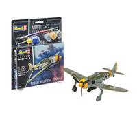 Revell Model Set 63898 Focke Wulf Fw190 F-8 1:72 Scale Unbuilt/Unpainted Plastic Model Kit with Contacta Professional Glue, Paintbrush & Selected Aqua Color Paints