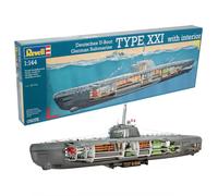 Revell German U-Boat Submarine Type XXI with Interior WW2 1:144 Model Kit 05078