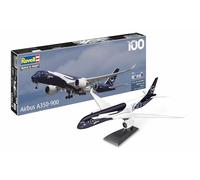 Revell Gift Set 05612 A350-900 - Lufthansa 100 Years, 1:144 Scale, Unbuilt Plastic Model Kit with Accessories