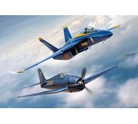 Revell Gift Set 05613 Blue Angels - 80 Years, 1:72 Scale, Unbuilt Plastic Model Kit with Accessories