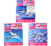Revell MiniKits Model Plane Buildable Sets Pre Painted - Made in 2000 - Mig-29, F-16 Thunderbirds, & F/A-18 Hornet - Set 7 - Pack of 3