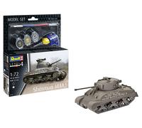 Revell Model Set 63290 Sherman Tank M4A1 1:72 Scale Unbuilt/Unpainted Plastic Model Kit With Accessories