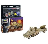 Revell Model Set 63293 SWS with Flak43 and Sd.Ah58 Ammo Trailer 1:72 Scale Unbuilt/Unpainted Plastic Model Kit with Accessories
