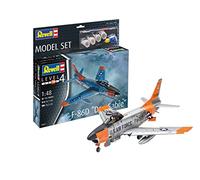 Revell Model Set 63832 F-86D Dog Sabre 1:48 Scale Unbuilt/Unpainted Plastic Model Kit with Contacta Professional Glue, Paintbrush & Selected Aqua Color Paints