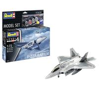 Revell Model Set 63858 Lockheed Martin F-22A Raptor 1:72 Scale Unbuilt/Unpainted Plastic Model Kit with Accessories