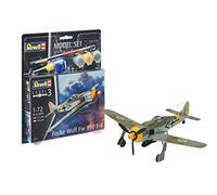 Revell Model Set 63898 Focke Wulf Fw190 F-8 1:72 Scale Unbuilt/Unpainted Plastic Model Kit with Contacta Professional Glue, Paintbrush & Selected Aqua Color Paints