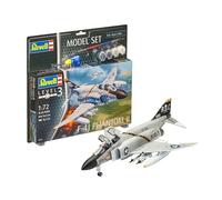 Revell Model Set 63941 F-4J Phantom II 1:72 Scale Unbuilt/Unpainted Plastic Model Kit with Contacta Professional Glue, Paintbrush & Selected Aqua Color Paints