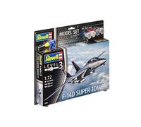 Revell Model Set 63960 F-14D Super Tomcat 1:72 Scale Unbuilt/Unpainted Plastic Model Kit with Contacta Professional Glue, Paintbrush & Selected Aqua Color Paints
